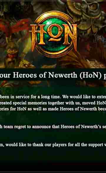 Heroes of Newerth anuncia que dejará de operar